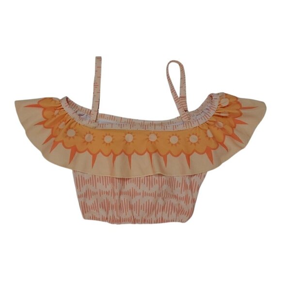 Zhi Xuan Tong Girls' Off-Shoulder Ruffled Bathing Suit Top – Floral Print - Picture 1 of 6